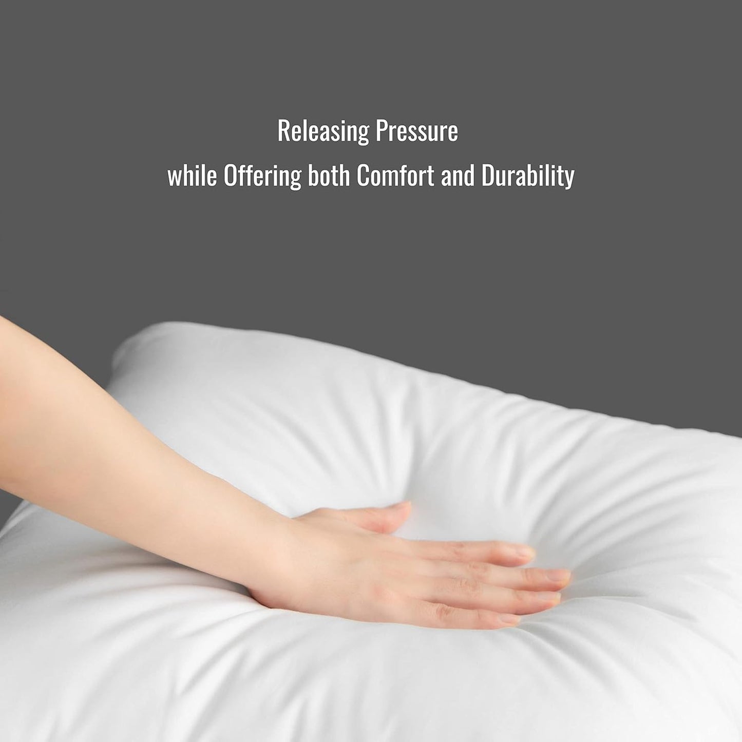 Hofdeco Premium Bolster Pillow Insert, 7"x22" ( Cover Size 6"x20") Water Resistant Synthetic Down Alternative Sham Stuffer for Patio, Bench, Garden, White