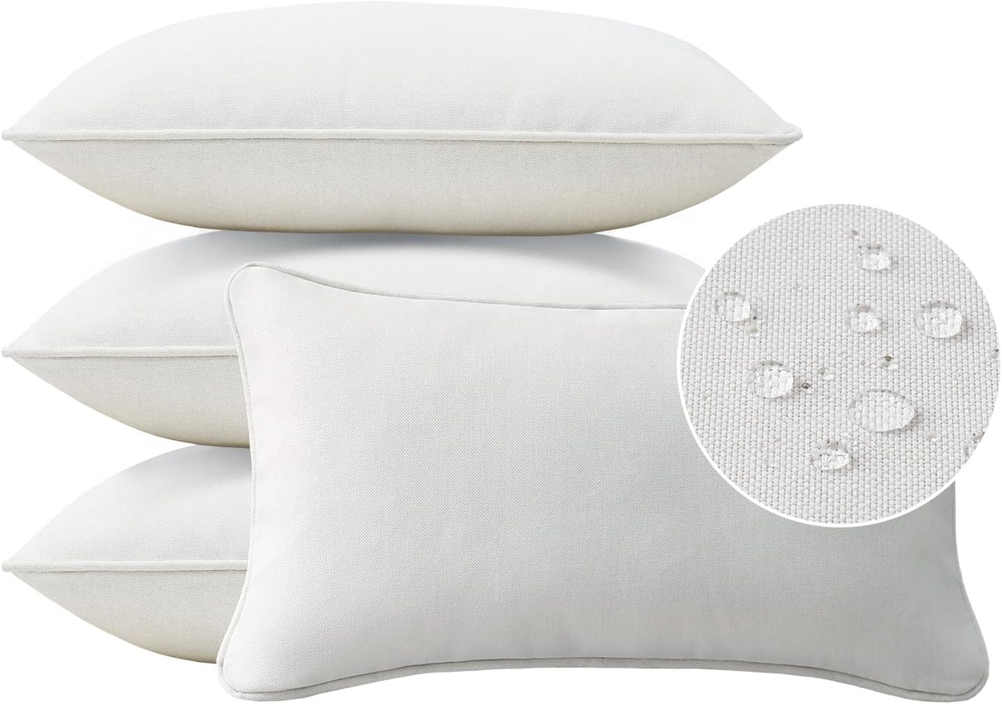 Decorative Outdoor Water Repellent Throw Pillows with Inserts, Set of 4, 18" x18" Pillows for Patio, Backyard, Bed, Couch, and Patio Furniture, Turquoise