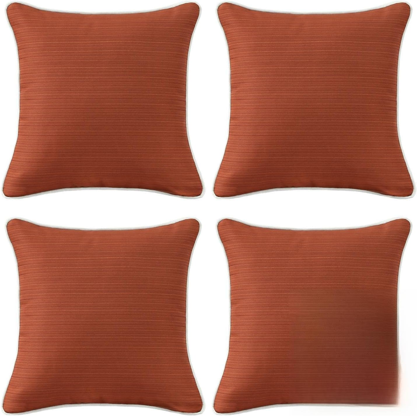 Decorative Outdoor Water Repellent Throw Pillows with Inserts, Set of 4, 18" x18" Pillows for Patio, Backyard, Bed, Couch, and Patio Furniture, Turquoise