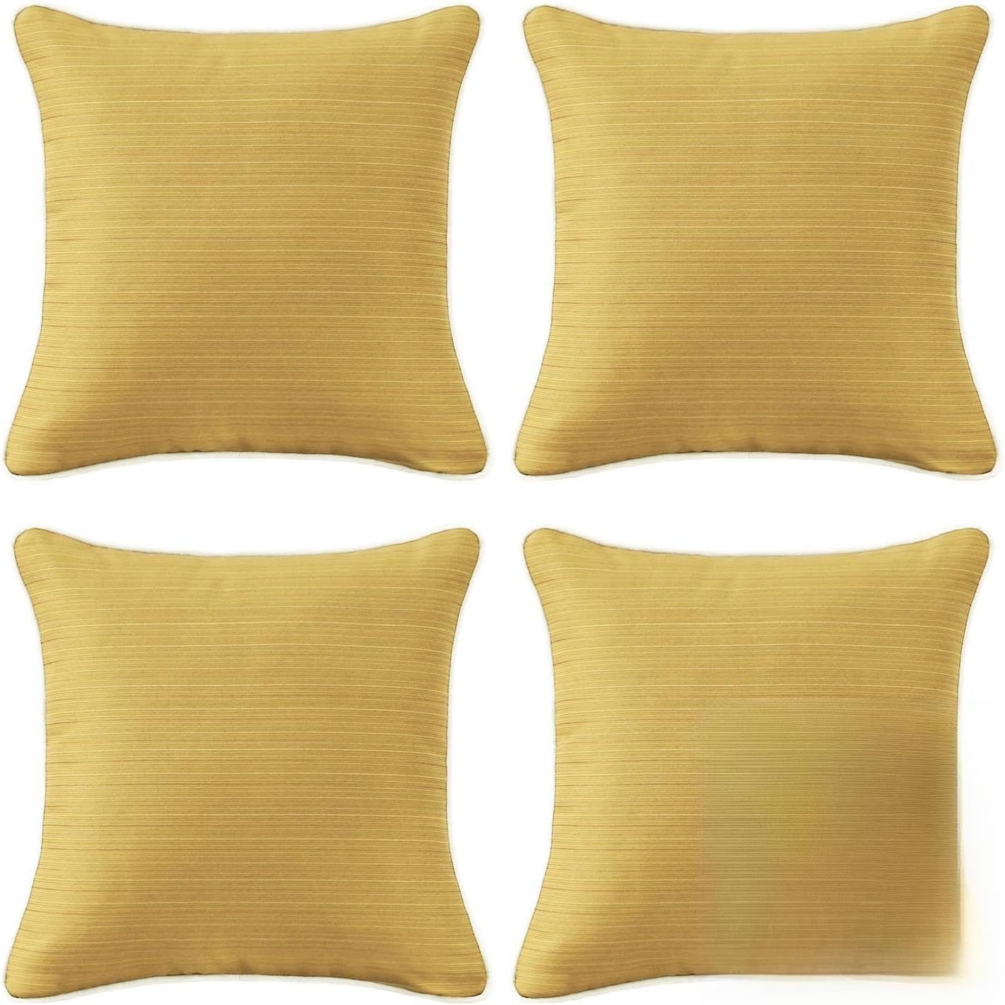 Decorative Outdoor Water Repellent Throw Pillows with Inserts, Set of 4, 18" x18" Pillows for Patio, Backyard, Bed, Couch, and Patio Furniture, Turquoise