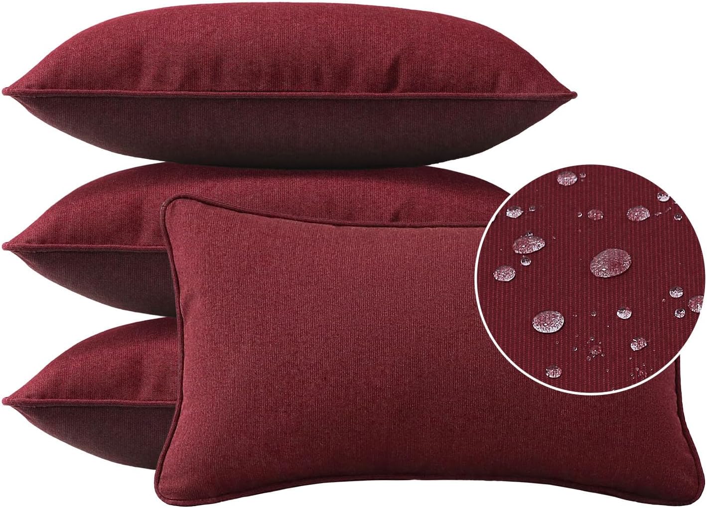 Decorative Outdoor Water Repellent Throw Pillows with Inserts, Set of 4, 18" x18" Pillows for Patio, Backyard, Bed, Couch, and Patio Furniture, Turquoise