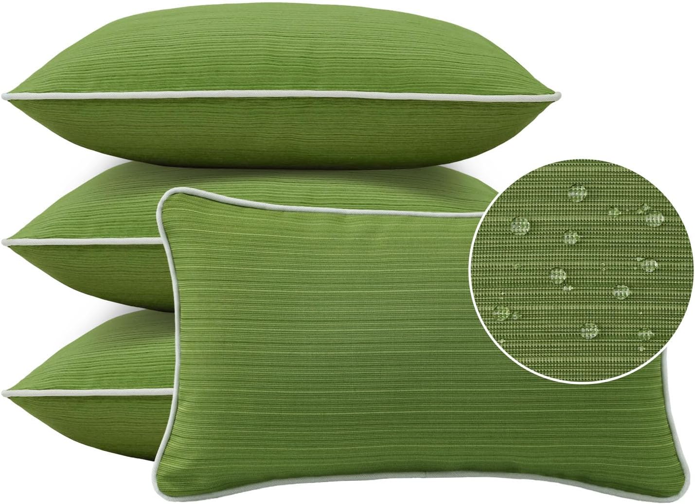 Decorative Outdoor Water Repellent Throw Pillows with Inserts, Set of 4, 18" x18" Pillows for Patio, Backyard, Bed, Couch, and Patio Furniture, Turquoise