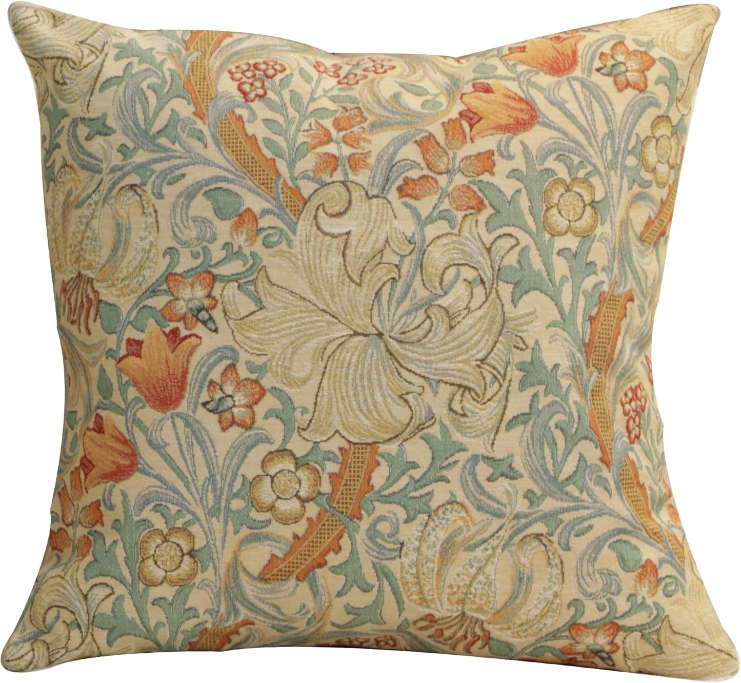 Charlotte Home Furnishings Throw Pillow Covers, Decorative Boho Pillow Covers for Couch, Living Room, Blue Tree Square Cushion Cases 18x18 in, European Cotton Jacquard Woven for Cozy Bedroom Decor