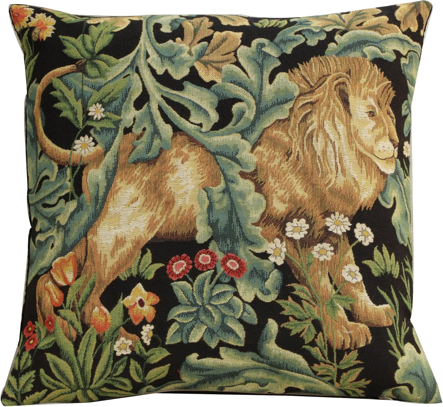 Charlotte Home Furnishings Throw Pillow Covers, Decorative Boho Pillow Covers for Couch, Living Room, Blue Tree Square Cushion Cases 18x18 in, European Cotton Jacquard Woven for Cozy Bedroom Decor