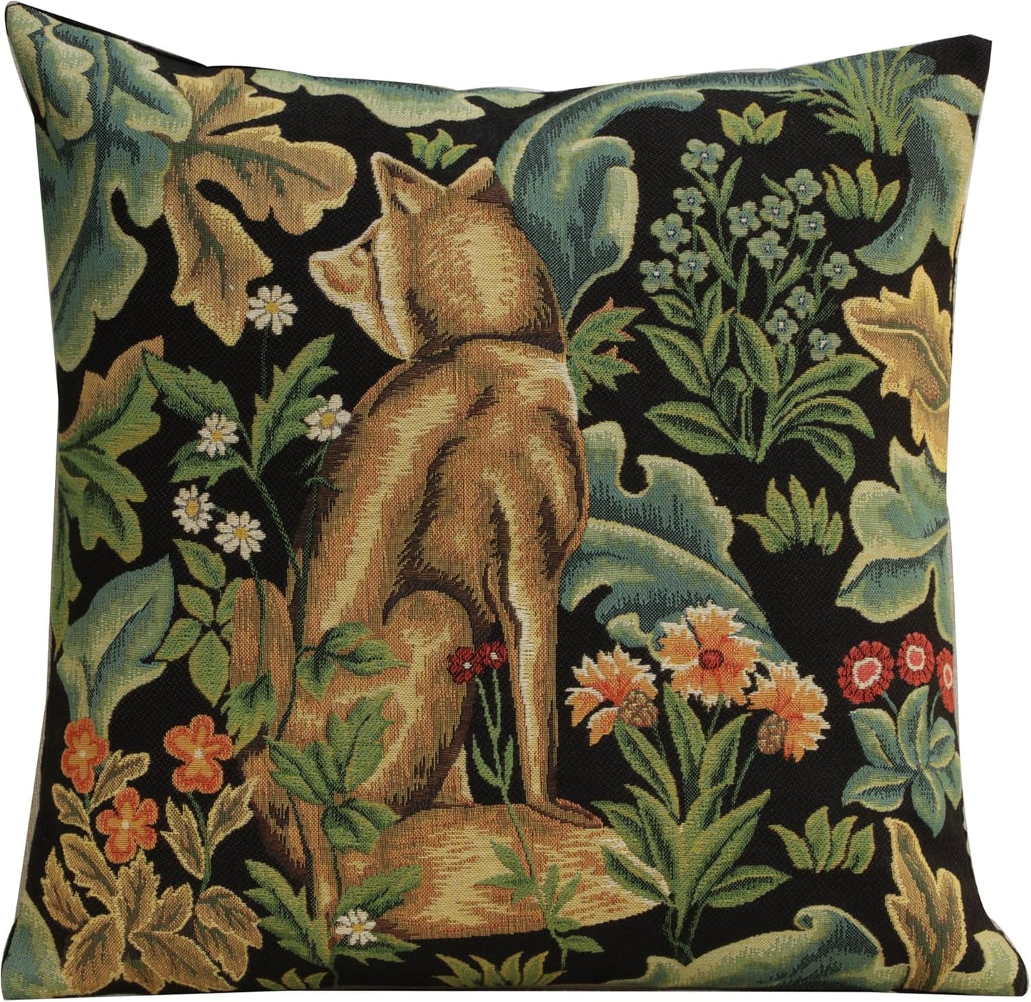 Charlotte Home Furnishings Throw Pillow Covers, Decorative Boho Pillow Covers for Couch, Living Room, Blue Tree Square Cushion Cases 18x18 in, European Cotton Jacquard Woven for Cozy Bedroom Decor