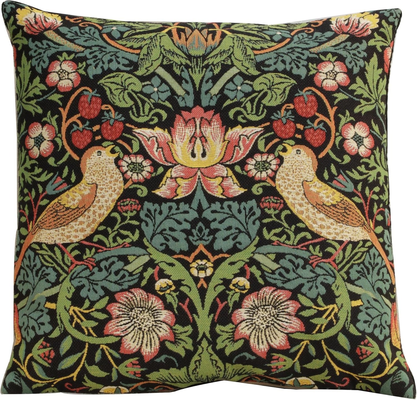 Charlotte Home Furnishings Throw Pillow Covers, Decorative Boho Pillow Covers for Couch, Living Room, Blue Tree Square Cushion Cases 18x18 in, European Cotton Jacquard Woven for Cozy Bedroom Decor