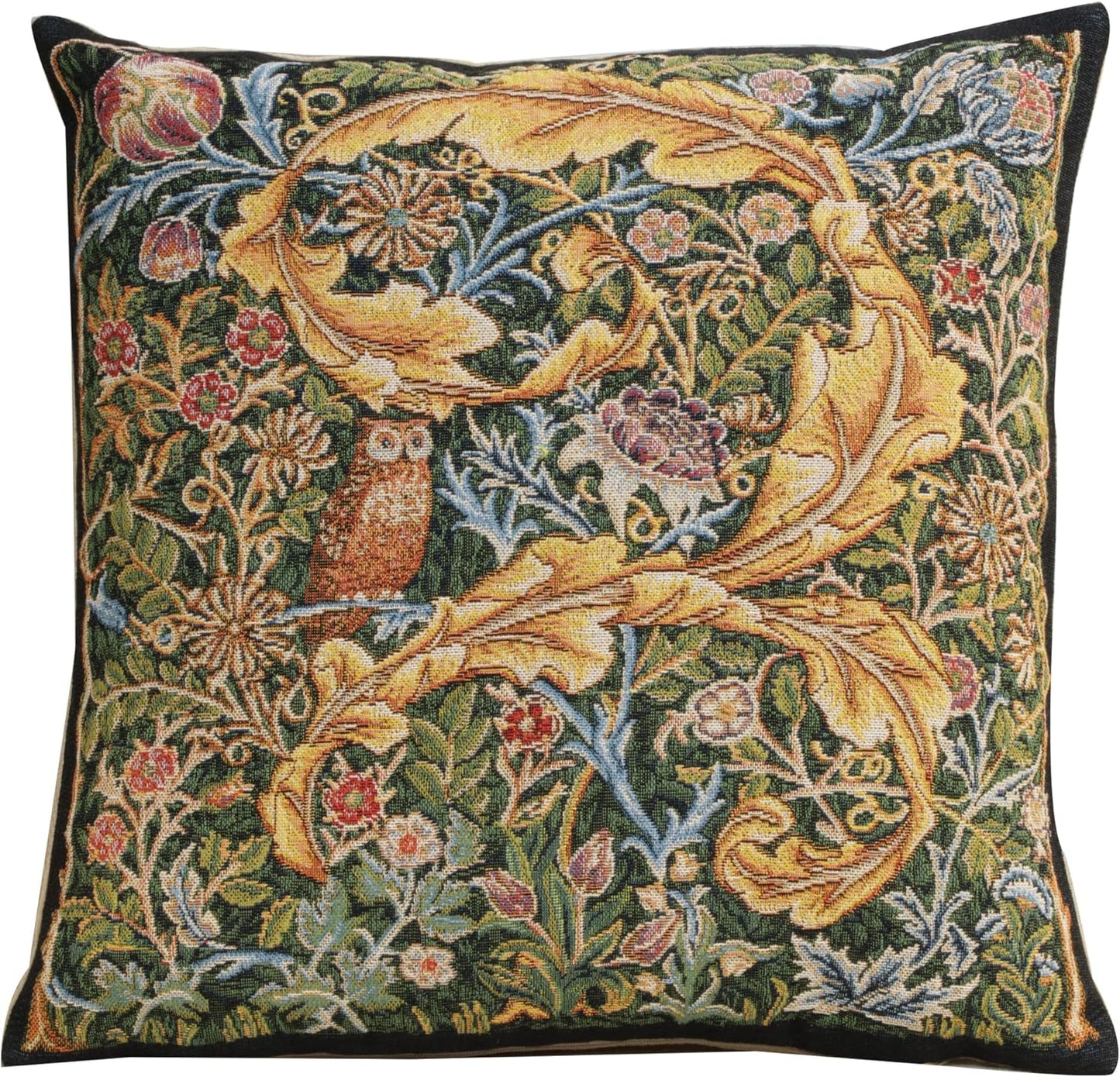 Charlotte Home Furnishings Throw Pillow Covers, Decorative Boho Pillow Covers for Couch, Living Room, Blue Tree Square Cushion Cases 18x18 in, European Cotton Jacquard Woven for Cozy Bedroom Decor