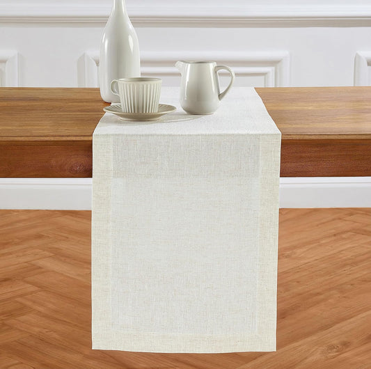 Solino Home 100% Pure Linen Light Flax Table Runner 72 Inches - 14 x 72 Inch Dining and Coffee Tables for Fall, Thanksgiving, Christmas - Sonoma